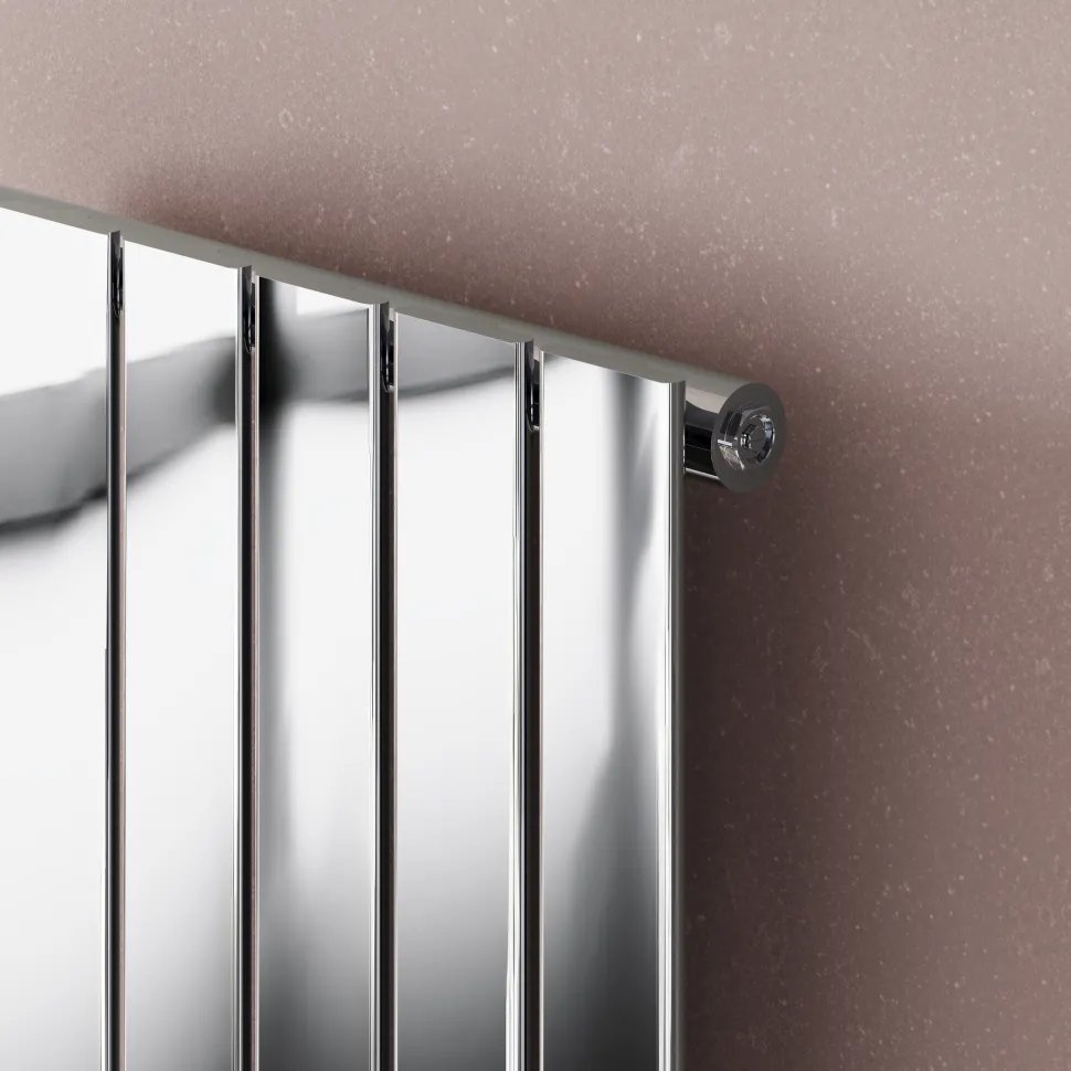 Toasty Radiance Chrome Single Flat Panel Vertical Radiator