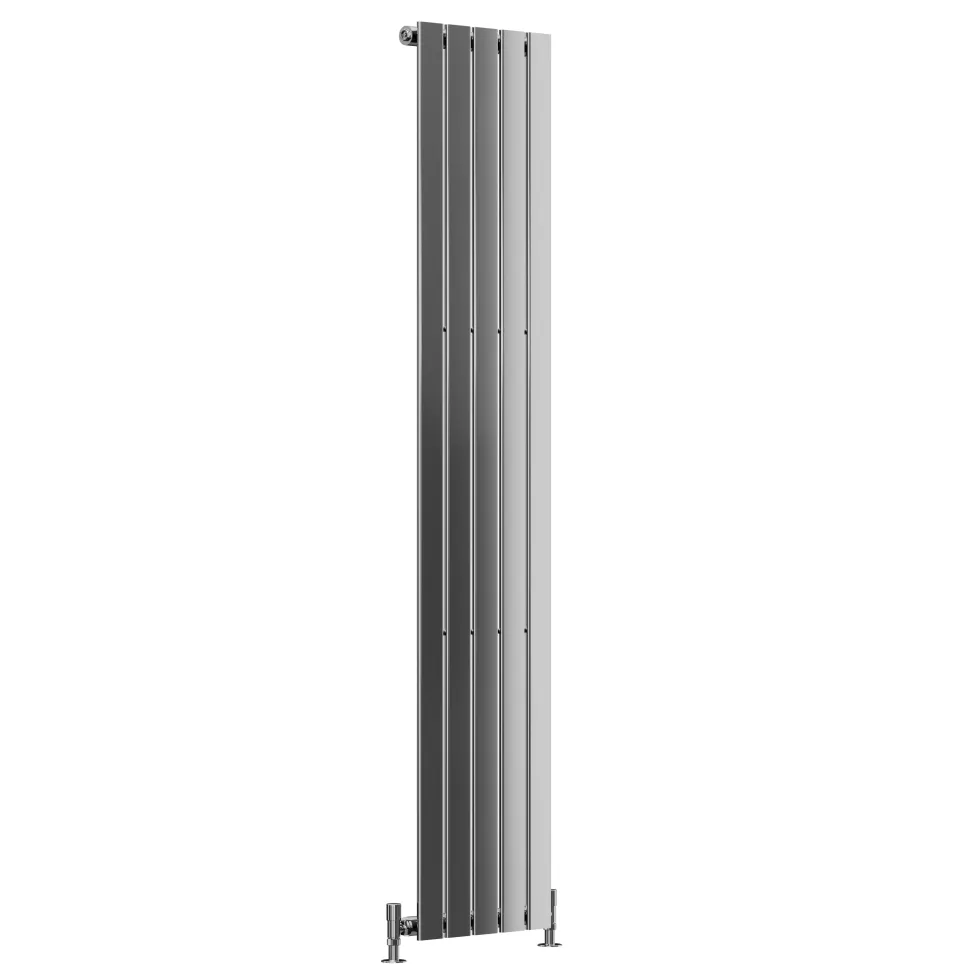Toasty Radiance Chrome Single Flat Panel Vertical Radiator