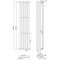 Toasty Radiance Chrome Single Flat Panel Vertical Radiator