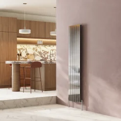Toasty Radiance Chrome Single Flat Panel Vertical Radiator