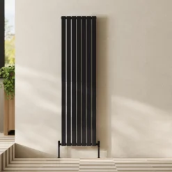 Toasty Radiance Matt Black Flat Panel Vertical Radiator