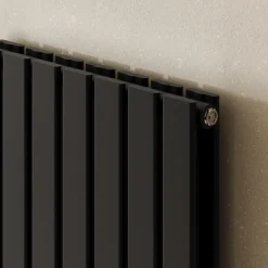 Toasty Radiance Matt Black Flat Panel Vertical Radiator