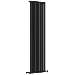 Toasty Radiance Matt Black Flat Panel Vertical Radiator