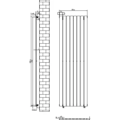 Toasty Radiance Matt Black Flat Panel Vertical Radiator