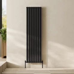 Toasty Radiance Matt Black Flat Panel Vertical Radiator