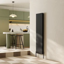 Toasty Radiance Matt Black Flat Panel Vertical Radiator