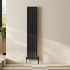 Toasty Radiance Matt Black Flat Panel Vertical Radiator