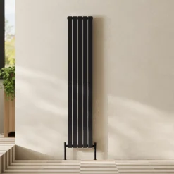Toasty Radiance Matt Black Flat Panel Vertical Radiator