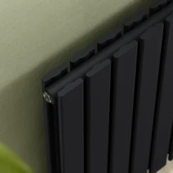 Toasty Radiance Matt Black Flat Panel Horizontal Radiator
