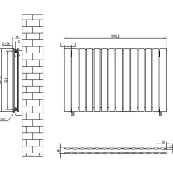 Toasty Radiance Matt Black Flat Panel Horizontal Radiator