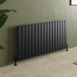 Toasty Radiance Matt Black Flat Panel Horizontal Radiator