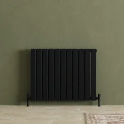 Toasty Radiance Matt Black Flat Panel Horizontal Radiator