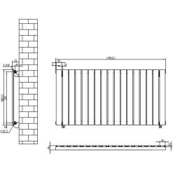 Toasty Radiance Matt Black Flat Panel Horizontal Radiator