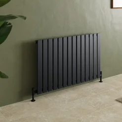 Toasty Radiance Matt Black Flat Panel Horizontal Radiator