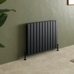 Toasty Radiance Matt Black Flat Panel Horizontal Radiator