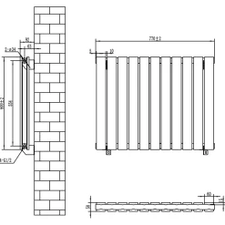 Toasty Radiance Matt Black Flat Panel Horizontal Radiator