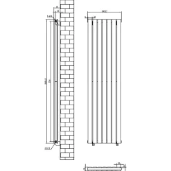 Toasty Radiance White Flat Panel Vertical Radiator