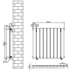 Toasty Radiance White Flat Panel Horizontal Radiator