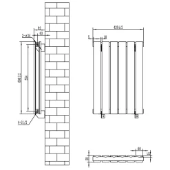 Toasty Radiance White Flat Panel Horizontal Radiator