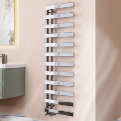 Toasty Retreat Chrome Offset Heated Towel Rail