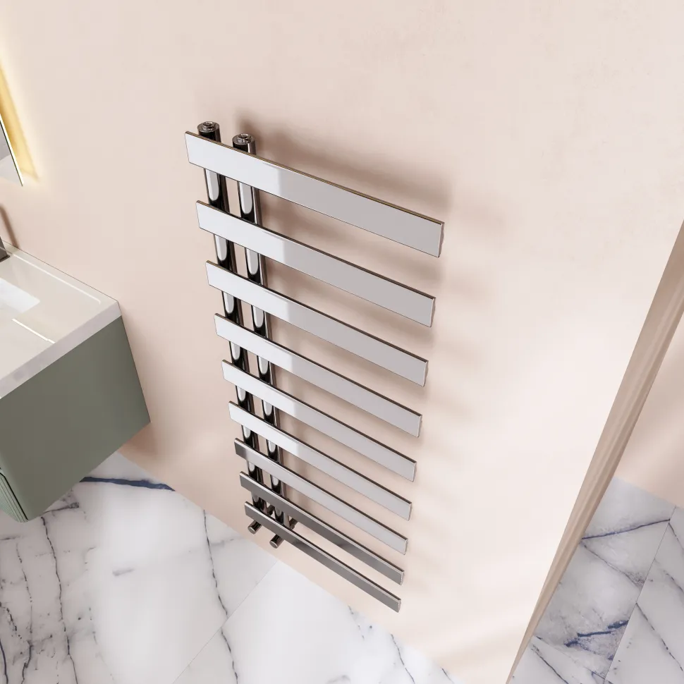 Toasty Retreat Chrome Offset Heated Towel Rail