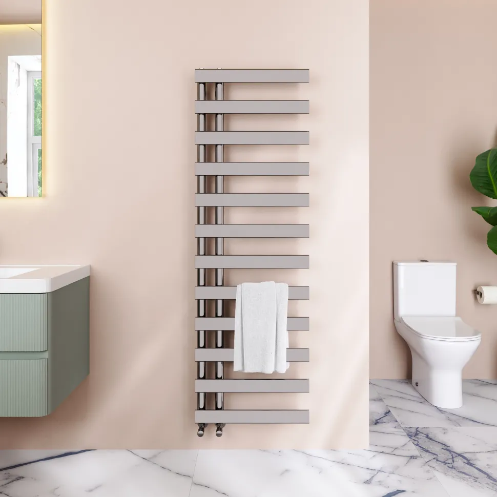 Toasty Retreat Chrome Offset Heated Towel Rail