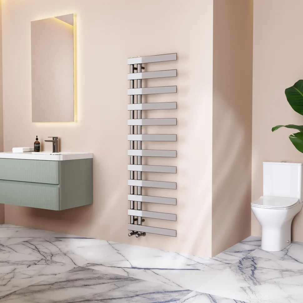 Toasty Retreat Chrome Offset Heated Towel Rail