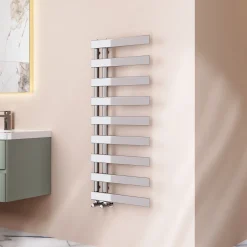 Toasty Retreat Chrome Offset Heated Towel Rail