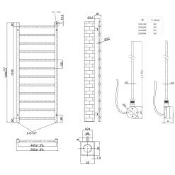 Toasty Rise Brushed Bronze Electric Heated Towel Rail with Heating Element
