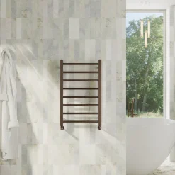 Toasty Rise Brushed Bronze Heated Towel Rail