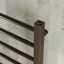 Toasty Rise Brushed Bronze Heated Towel Rail