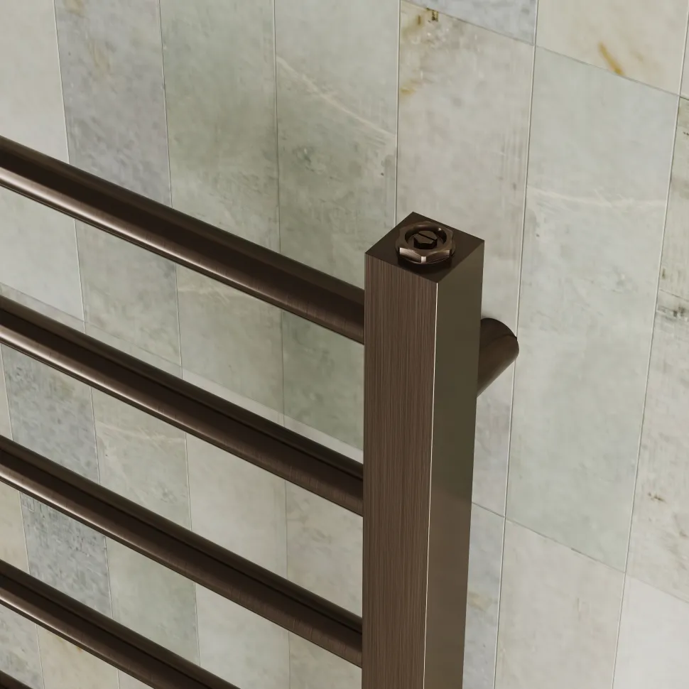 Toasty Rise Brushed Bronze Heated Towel Rail