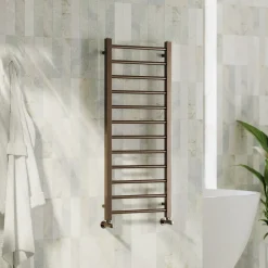 Toasty Rise Brushed Bronze Heated Towel Rail