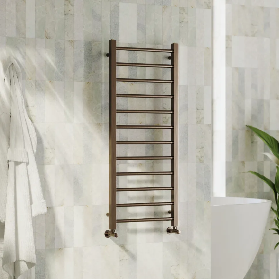 Toasty Rise Brushed Bronze Heated Towel Rail