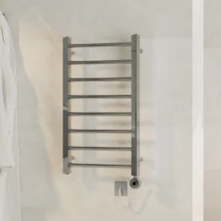 Toasty Rise Chrome Electric Heated Towel Rail with Heating Element