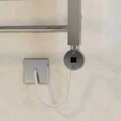 Toasty Rise Chrome Electric Heated Towel Rail with Heating Element