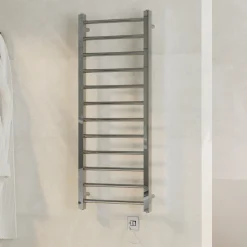 Toasty Rise Chrome Electric Heated Towel Rail with Heating Element