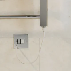 Toasty Rise Chrome Electric Heated Towel Rail with Heating Element