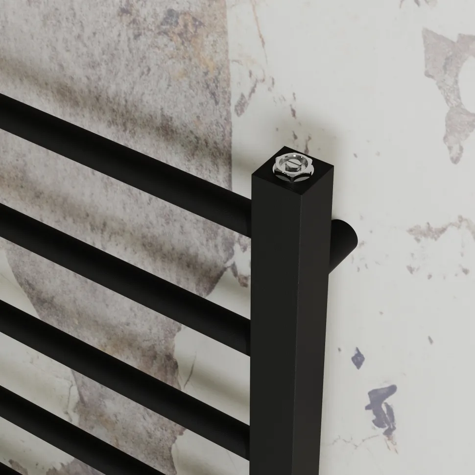 Toasty Rise Matt Black Electric Heated Towel Rail with Heating Element