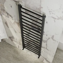 Toasty Rise Matt Black Heated Towel Rail
