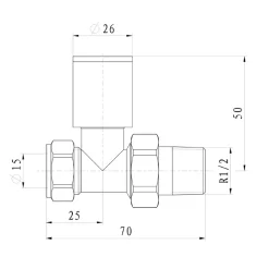 Toasty Round Brushed Gunmetal Manual Radiator Valves