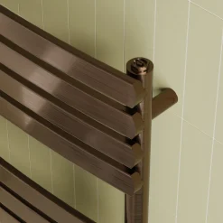 Toasty Solace Brushed Bronze Curved Heated Towel Rail