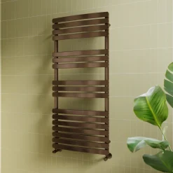 Toasty Solace Brushed Bronze Curved Heated Towel Rail