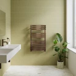 Toasty Solace Brushed Bronze Curved Heated Towel Rail