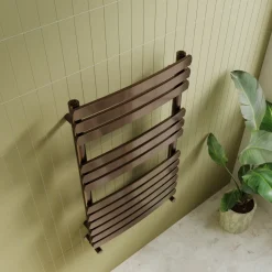 Toasty Solace Brushed Bronze Curved Heated Towel Rail