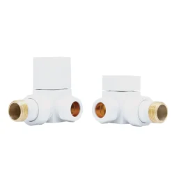 Toasty Square White Manual Radiator Valves