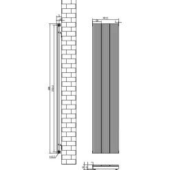 Toasty Strata Anthracite Aluminium Vertical Radiator