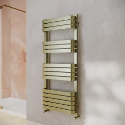Toasty Studio Brushed Brass Heated Towel Rail - 1200 x 500mm