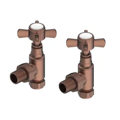 Toasty Traditional Crosshead Manual Angled Valves - Antique Copper