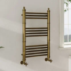 Toasty Vale Antique Brass Traditional Ladder Heated Towel Rail